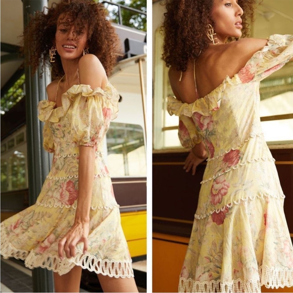Zimmermann Floral Off-Shoulder Dress